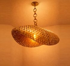 Handcrafted Bamboo Wave Pendant Lamp